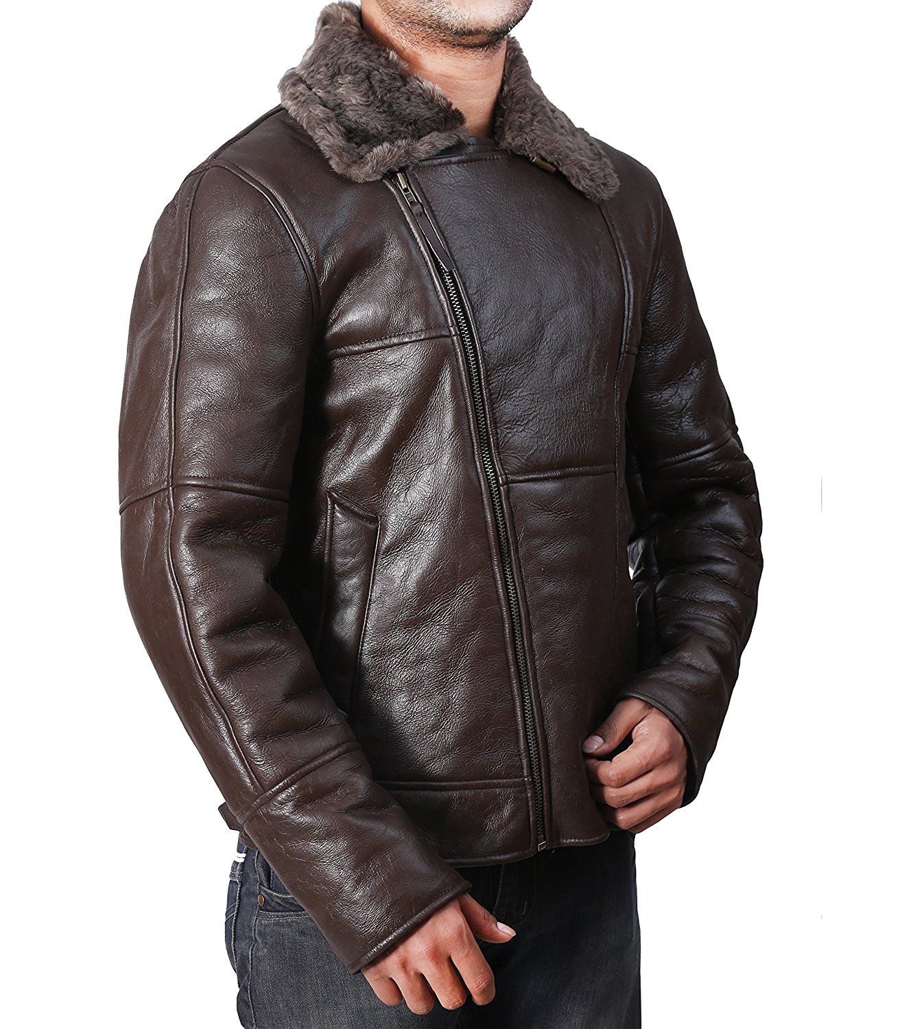B3 Bomber Dark Brown Leather Jacket - Mens Leather Jackets On Sale | Movies Leather Jackets In ...