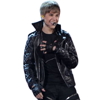 Brit Award 2011 Justin Bieber Black Leather Jacket For Sale