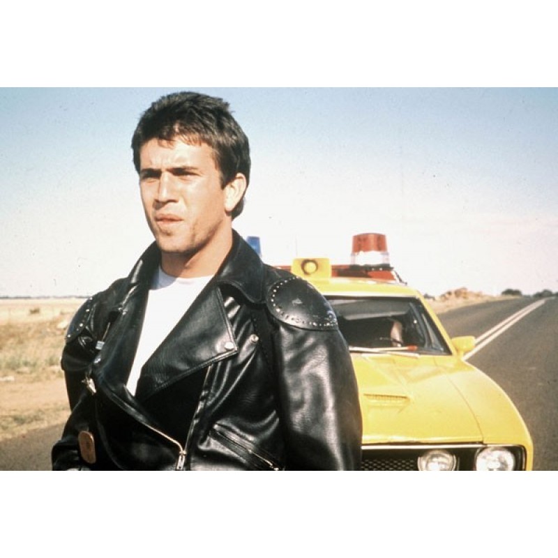Mel Gibson Mad Max Motorcycle Black Leather Jacket