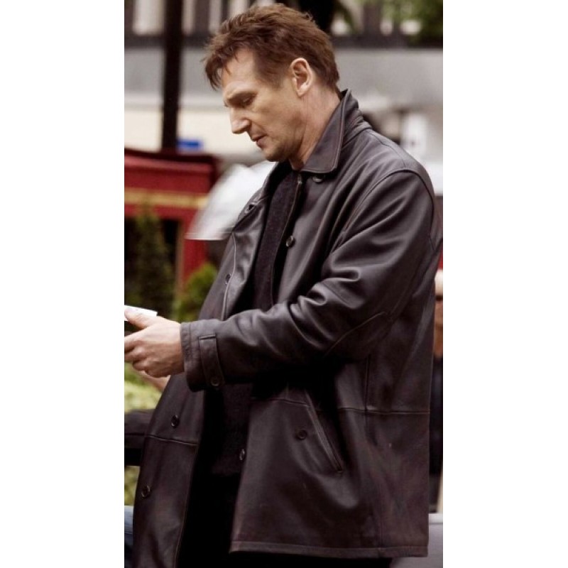 Taken Liam Neeson Black Leather Jacket