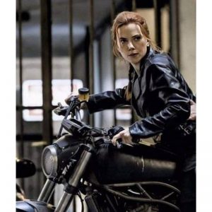 Natasha Romanoff Motorcycle Black Widow Leather Jacket