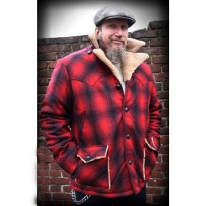 Red And Black Cameron Plaid Jacket With Shearling Collar