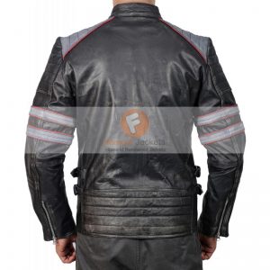 Retro Cafe Racer Classic Double Stripe Motorcycle Jacket