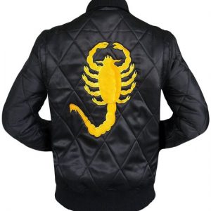 Ryan Gosling Driver Black Biker Scorpion Jacket