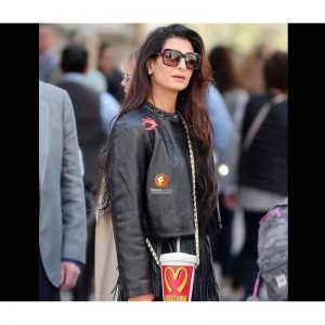 Amal Clooney Black Leather Jacket For Women