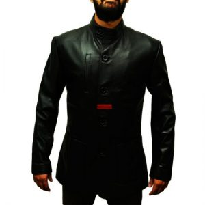 Slim Body Stylish Black Leather Coat