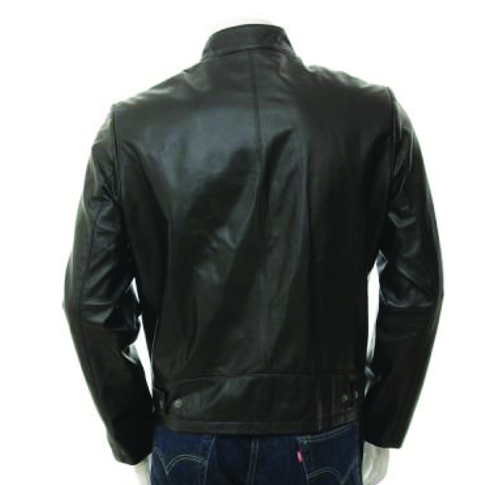 Elite Gudzen Men's Handmade Black Leather Jacket