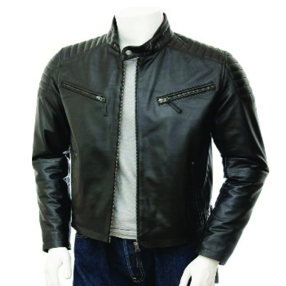 Men's Real Handmade Leather Black Jacket