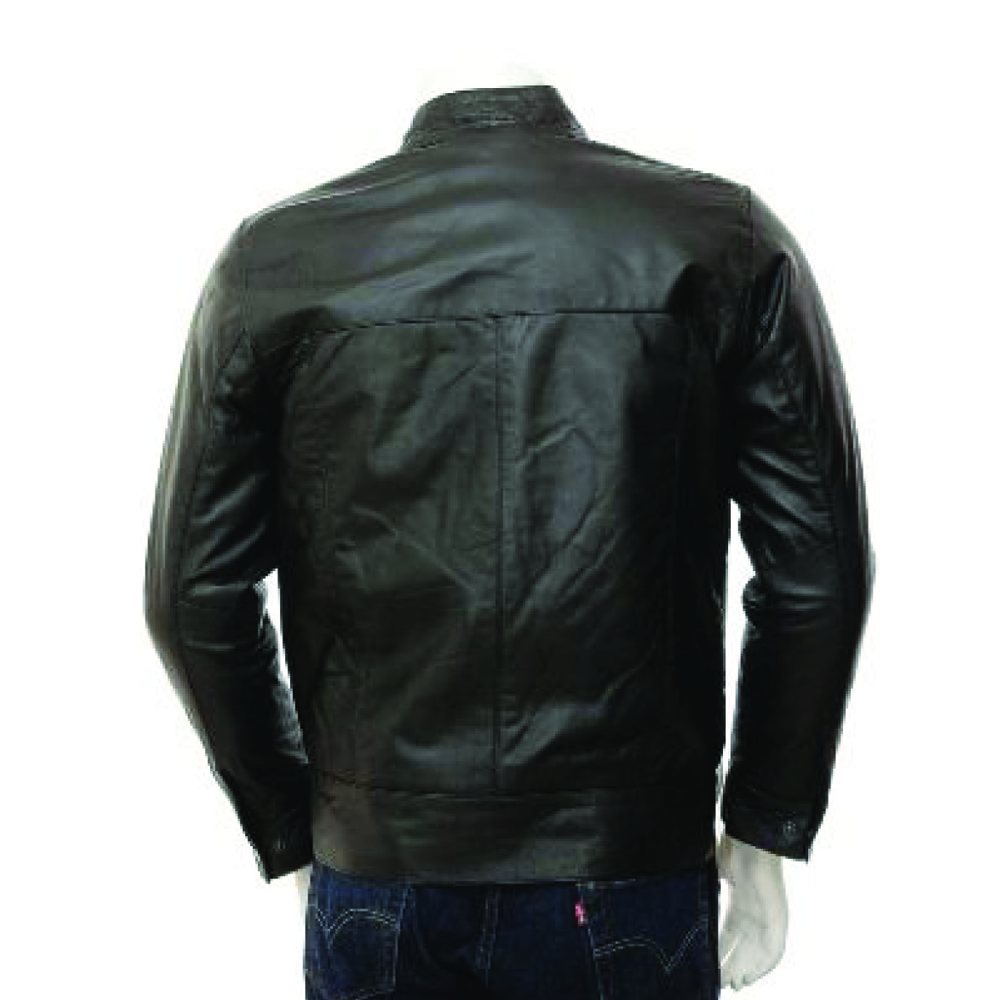 Black Handmade Biker Leather Jacket