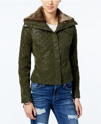 Green-Wide-Puffer-Faux-Leather-Bomber-Quilted-Jacket-For-Sale-2
