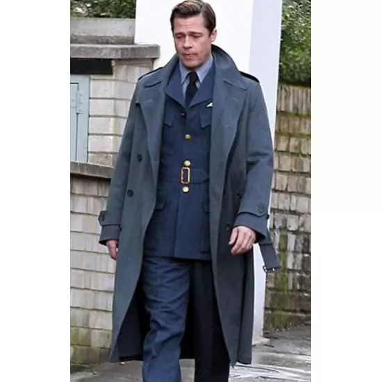 Brad Pitt Allied Max Vatan Coat For Sale