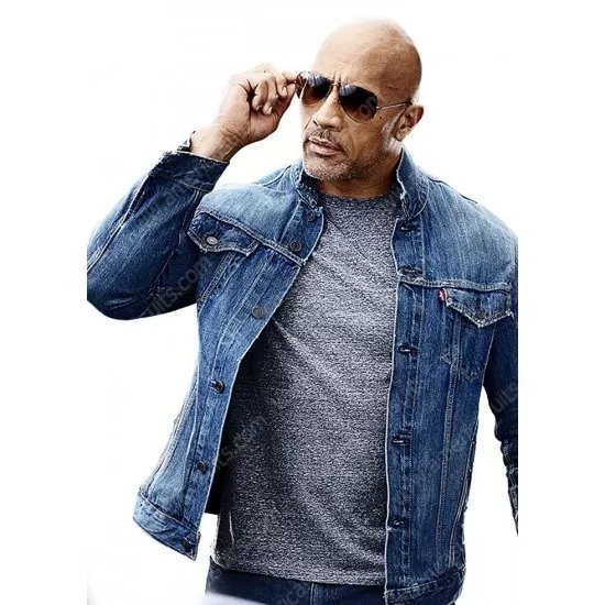 The Rock Jean Jacket Hobbs and Shaw