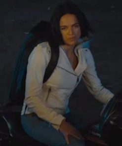 Fast and Furious 9 Letty Ortiz White Motorcycle Jacket