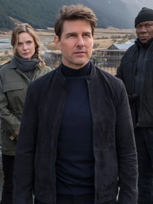 Mission Impossible Fallout Tom Cruise Black Suede Jacket